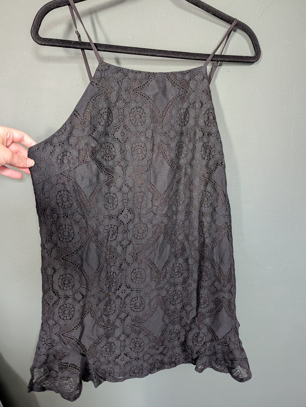 easel Black Lace Camisole Tunic 0077